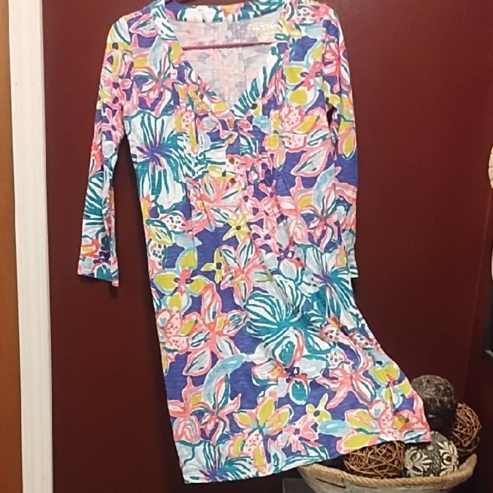 Lilly Pulitzer Multicolor Floral Long Sleeve Dress